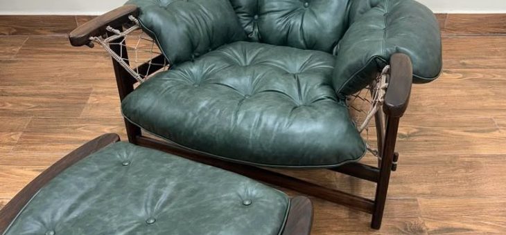 Poltrona Jangada com banqueta anos 70